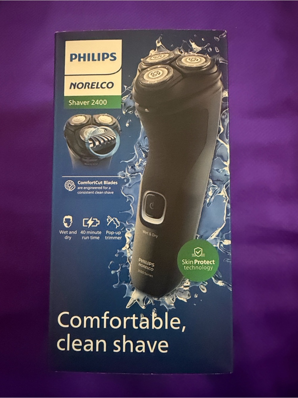 Philips Norelco Shaver 2400 in Black and Blue Packaging